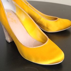 Seychelles Satin Cork Heels